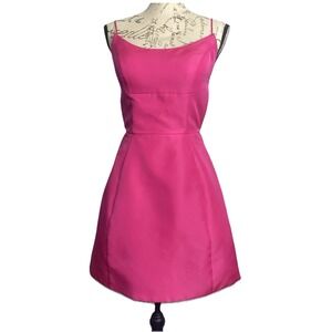 Sheri Hill‎ Pink Open Back Formal Dress Size 6 Fit Flare Prom Event Barbie